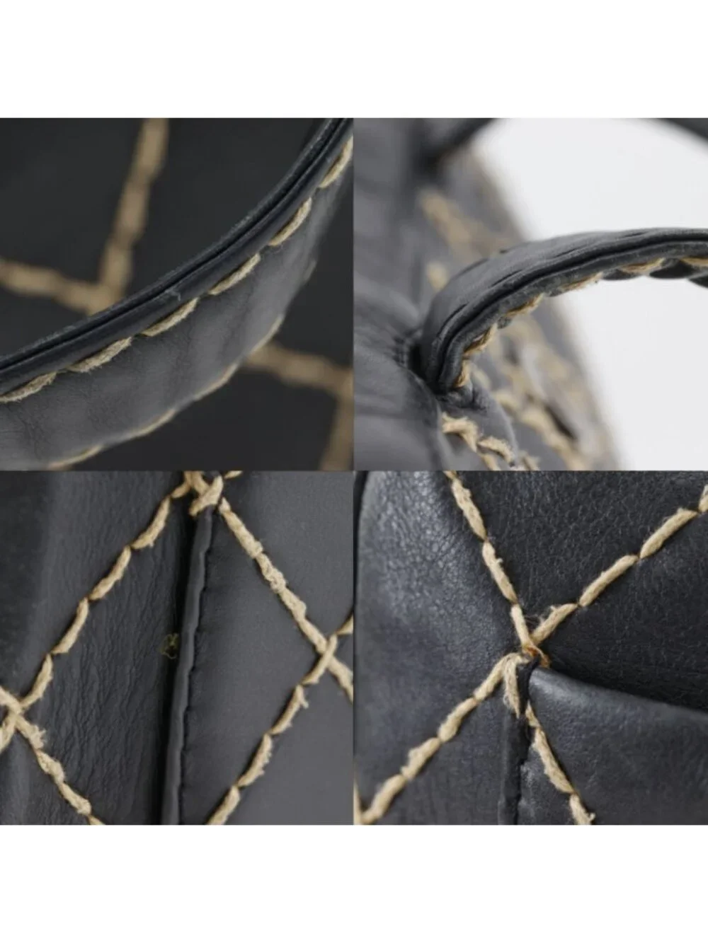 Chanel Wild Stitch CC Logo Calf Black Handbag